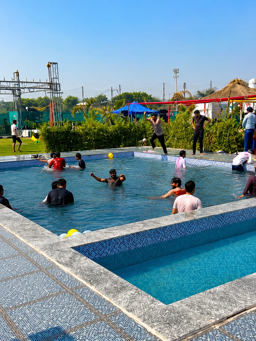 AU Farmhouse large private swimming pool in Noida