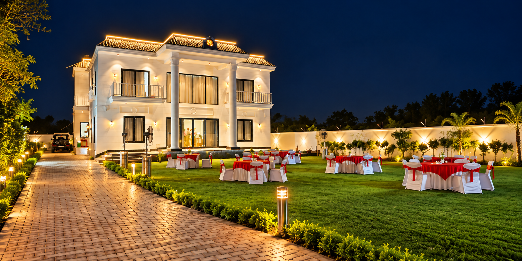 Peacock Bay Farmhouse in Greater Noida with luxury villa and event lawn