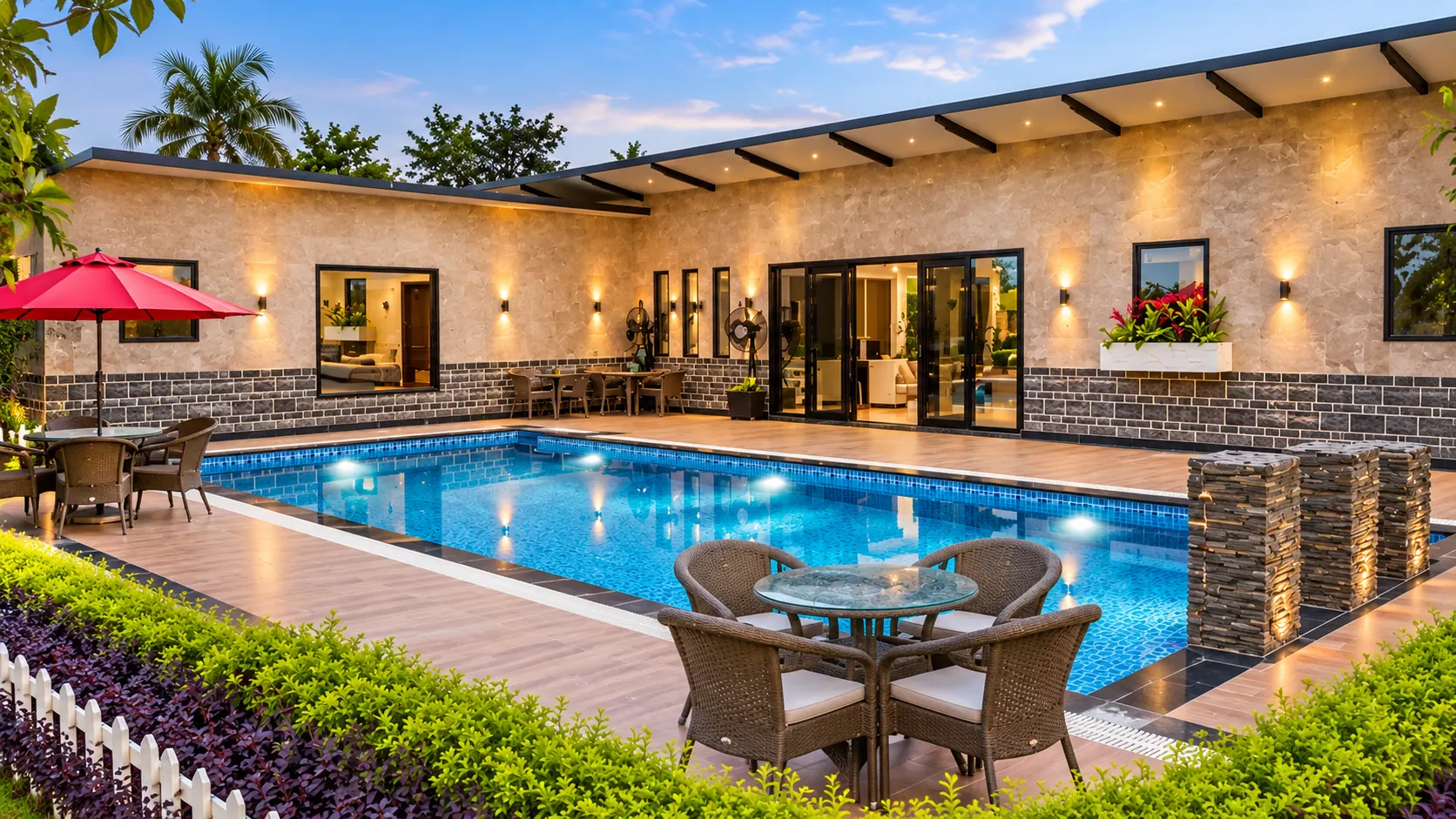 Farmhouse in Sector 150 Noida with swimming pool and outdoor event space