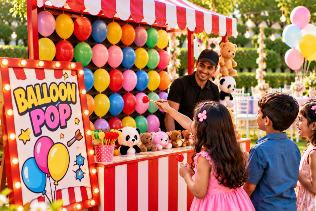 Balloon pop game stall for birthday parties, school carnivals and farmhouse events in Noida