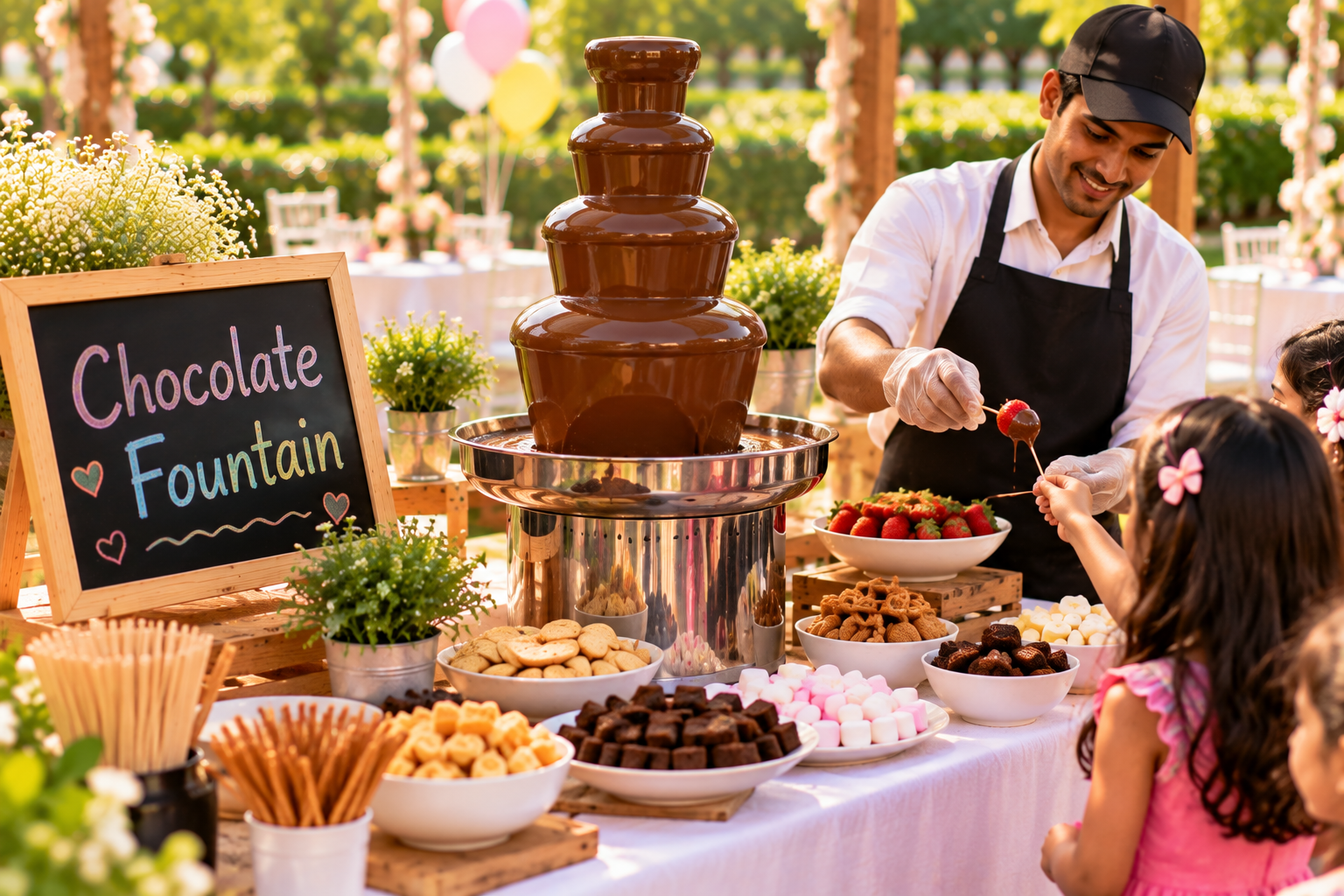 Chocolate fountain for party