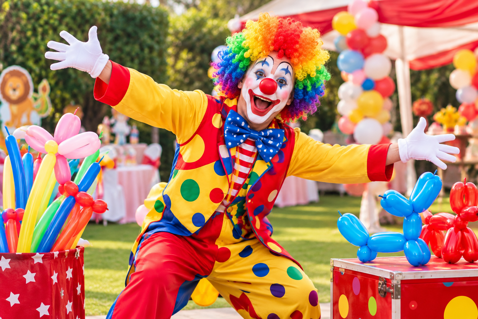 Colourful clown entertainer for children's birthday parties and events in Noida