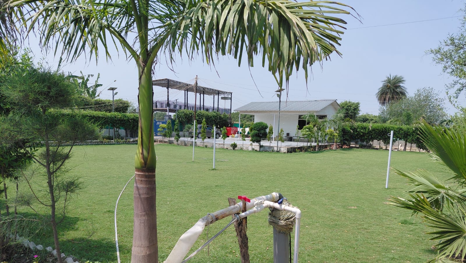 Outdoor area at Golden Stay Party Farm Sector 135