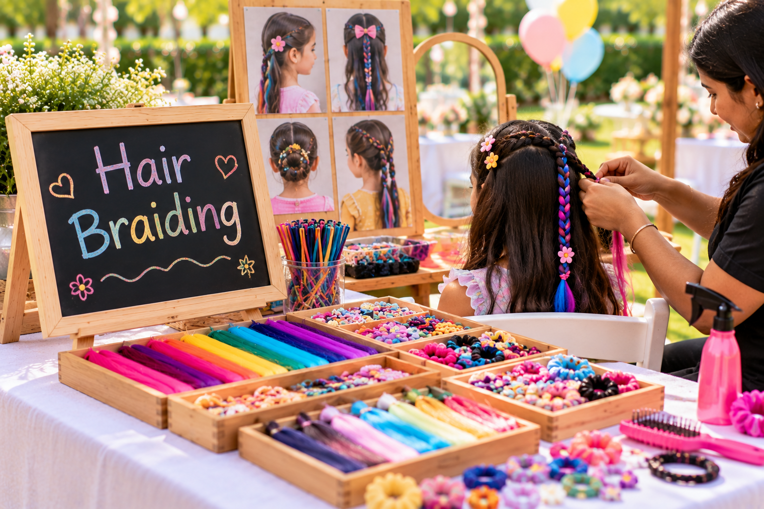 Hair braiding activity