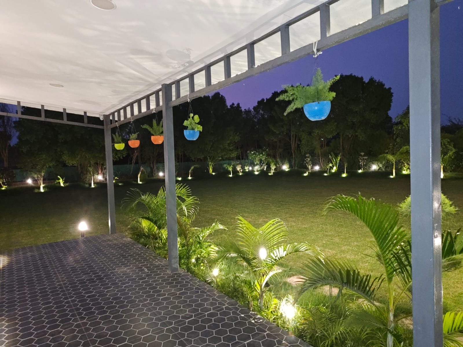 Outdoor area at HK Farm in Noida