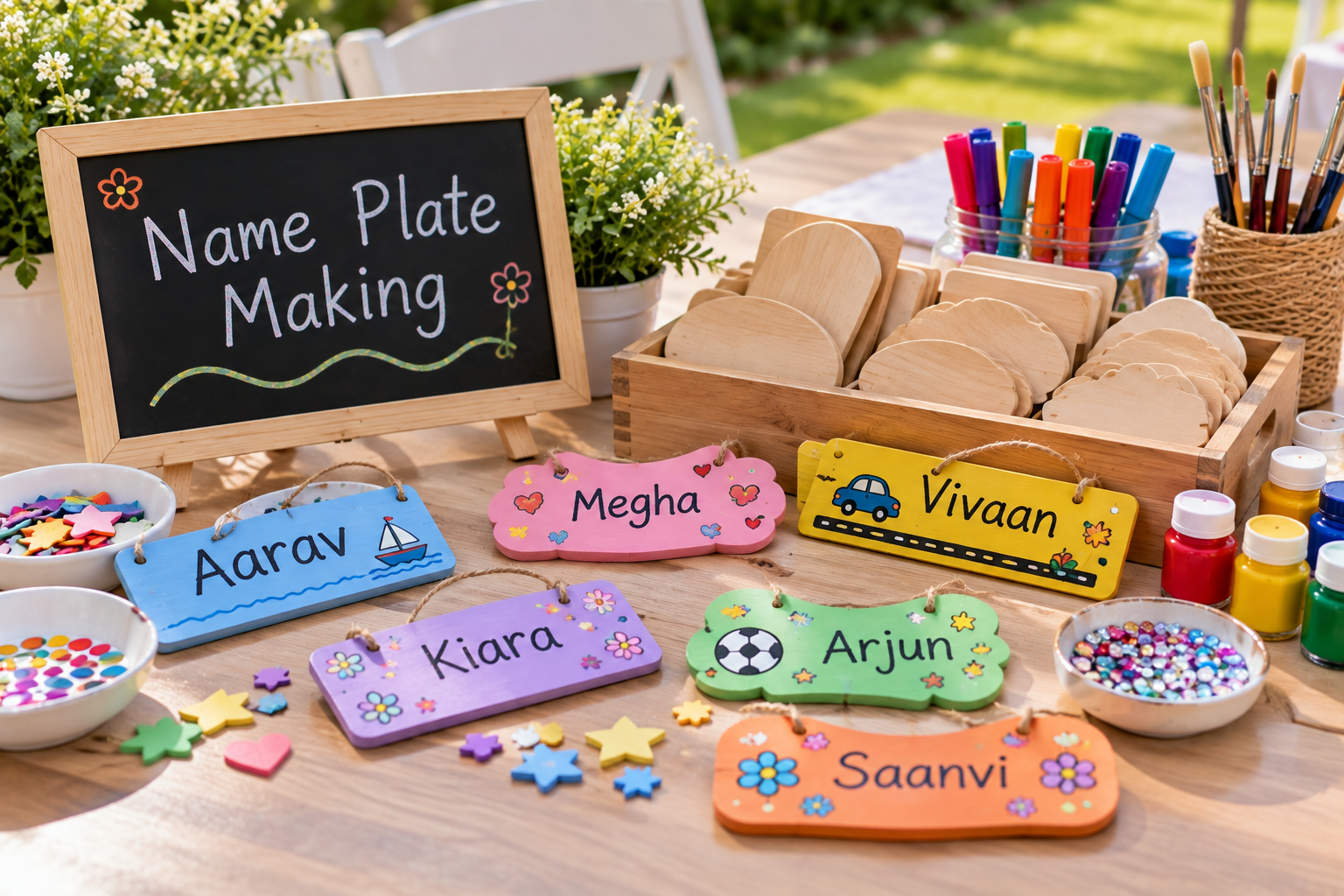 Name plate making activity