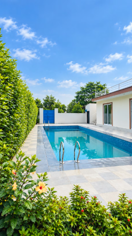 Private swimming pool at Shiv Kashi Farmhouse Sector 135 Noida