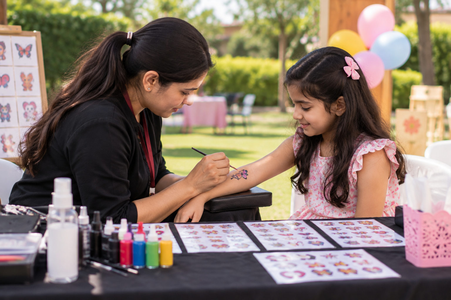 Temporary tattoo artist for party
