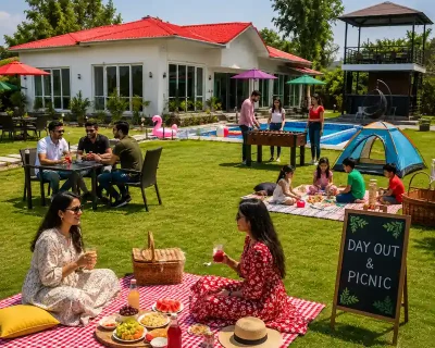 Day Out & Picnic at Vivaan Farms Noida Family day out and picnic at Vivaan Farms in Noida with lawn, pool and outdoor activities